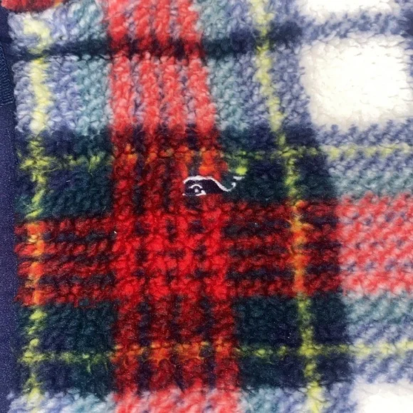 Vineyard Vines Christmas Plaid 1/2 Zip Fleece Size 6